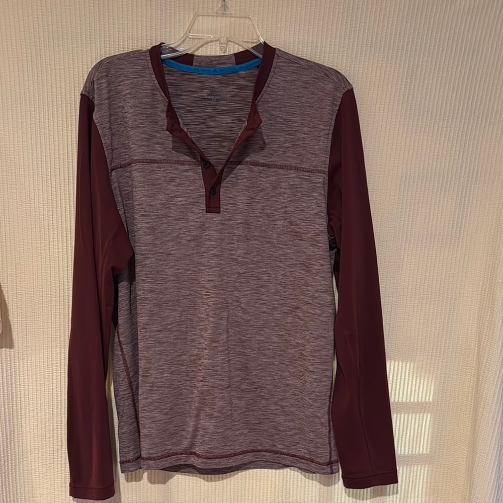 Prana Men’s Zylo Henley Shirt Three Button Placket Front Quick Dry Colorblock